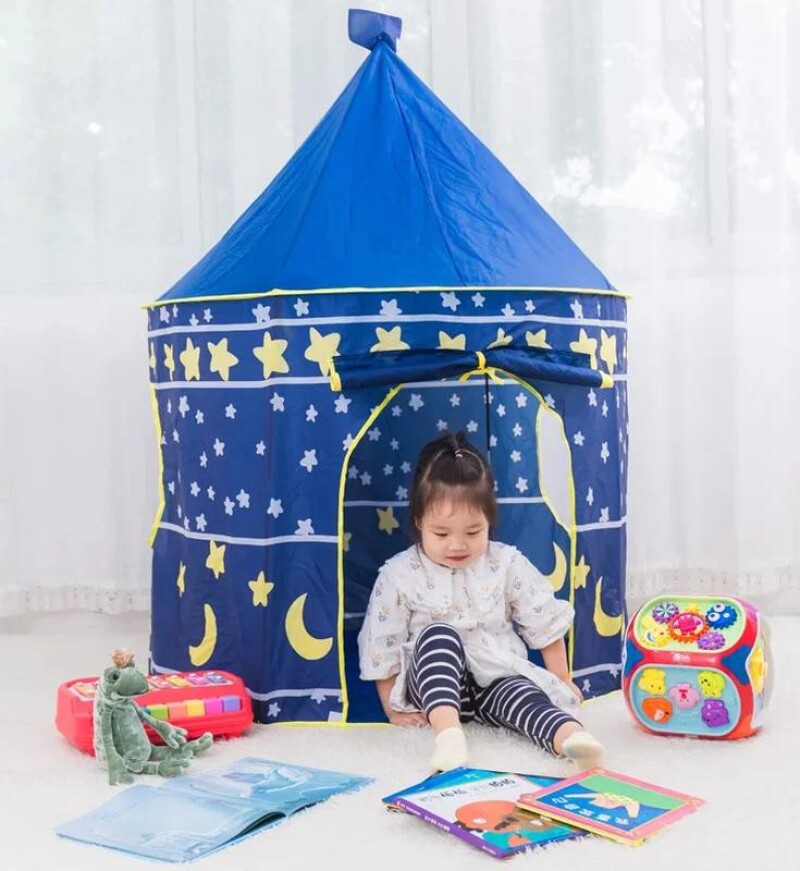 Bērnu telts-pils, zila 105x105x135 cm