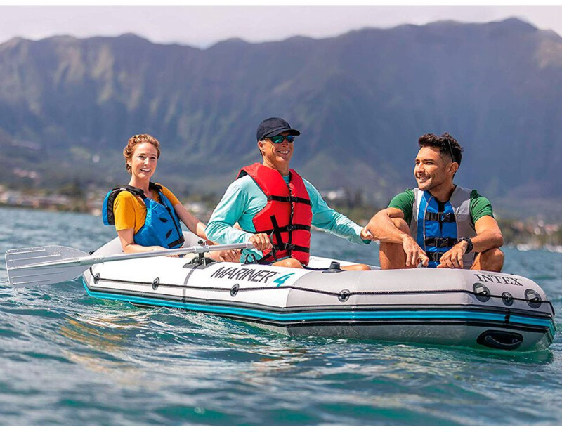 Intex MARINER 4 FULL SET with Neraus NRS 55X + Marine Dual Purpose Battery 110Ah