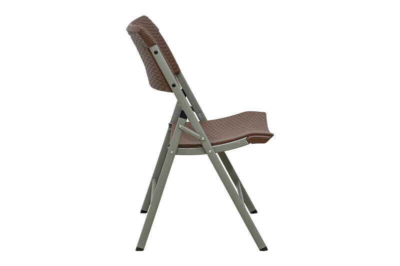 Square plastic folding table with a rattan design 86x86x74 cm + 2 chairs