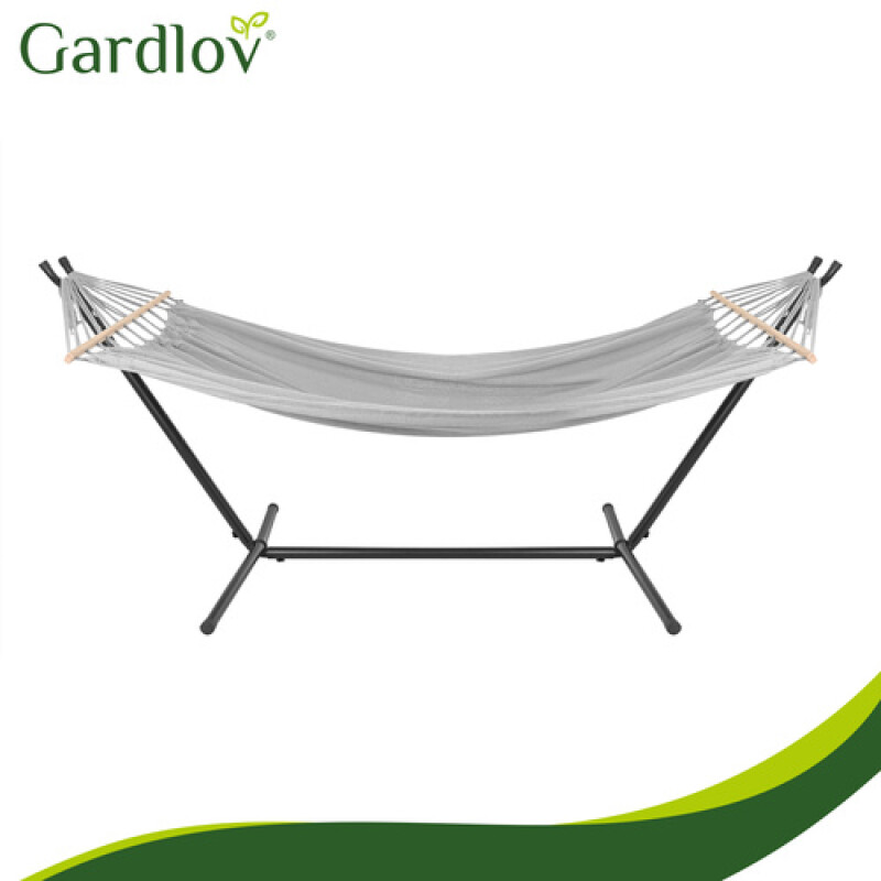 Garden hammock with a frame 200x150 cm, grey