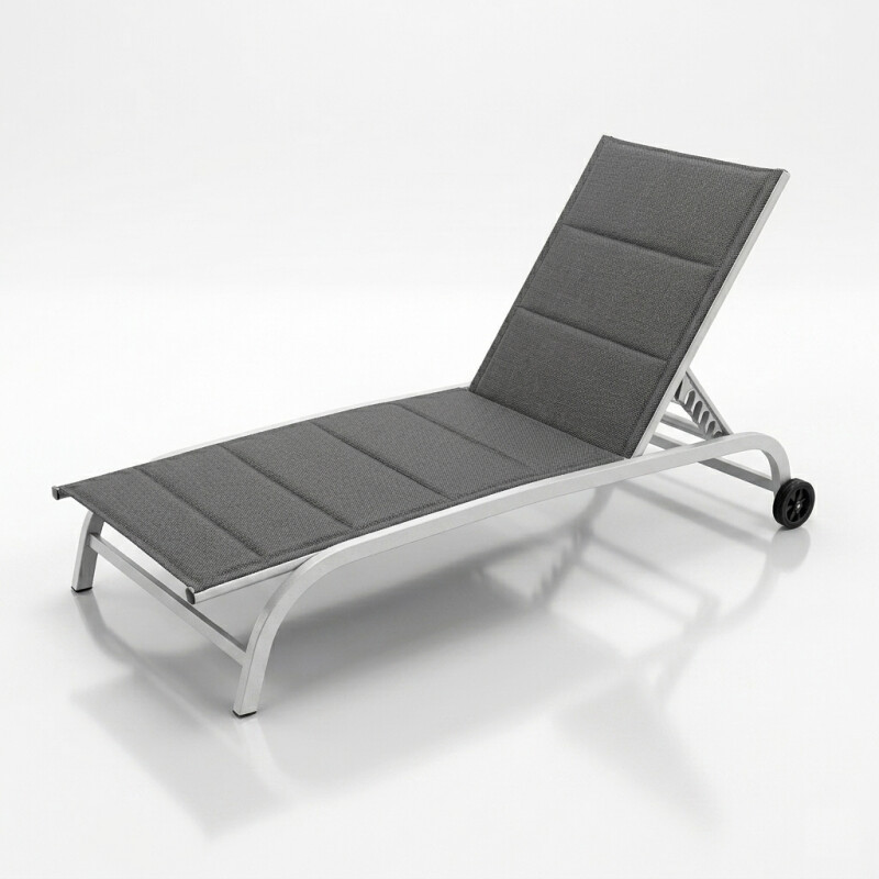 Sun lounger, subbed 188x61x54 cm, dark grey