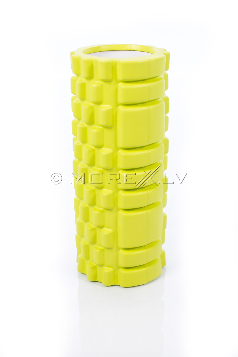 Masāžas jogas pilates putu rullis Grid Roller 30x10cm, laima zaļš