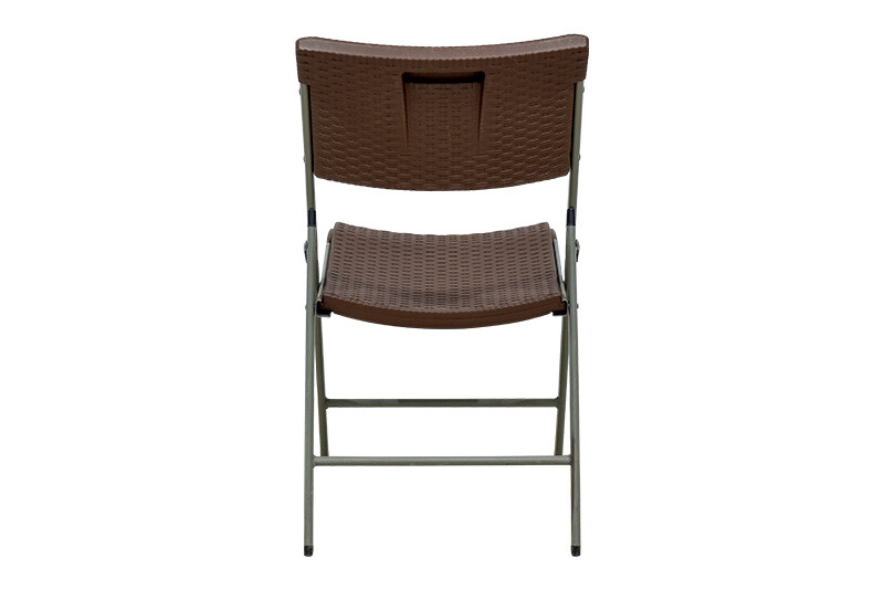 Folding chair with rattan design