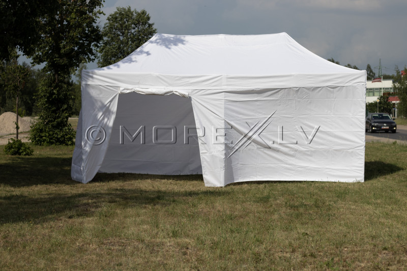 Pop Up Folding awning 3x6m, with walls, White, N series, aluminum (tent, pavilion, canopy)