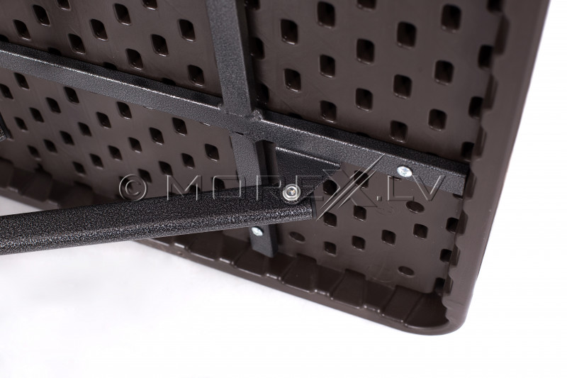 Square plastic folding table with a rattan design 78x78x74 cm