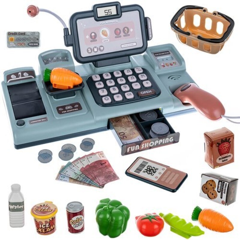 Children's cash register with accessories