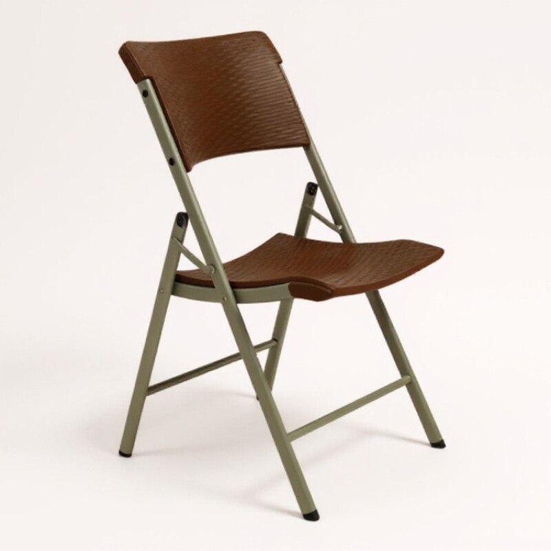 Folding chair with rattan design