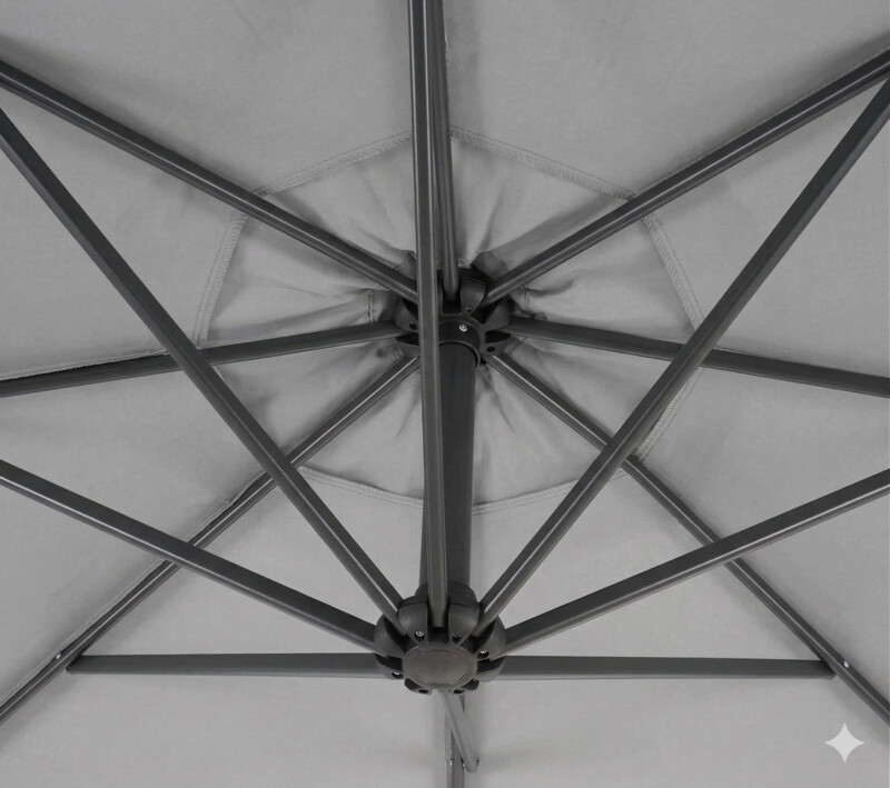 Sun protection umbrella on a stand 3 m, grey