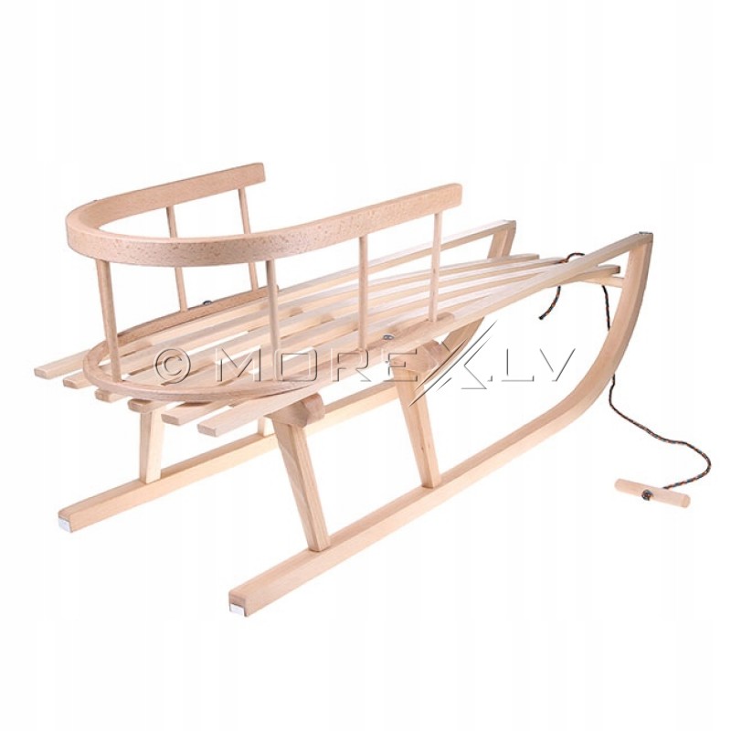 Wooden sledge with backrest SAN001