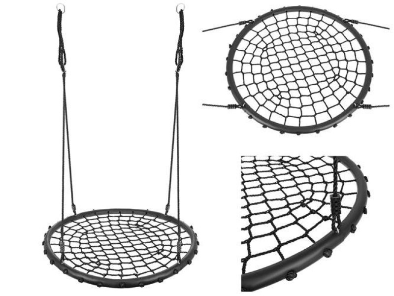 Šūpoles Stārķa ligzda Ø 100 cm, melnas