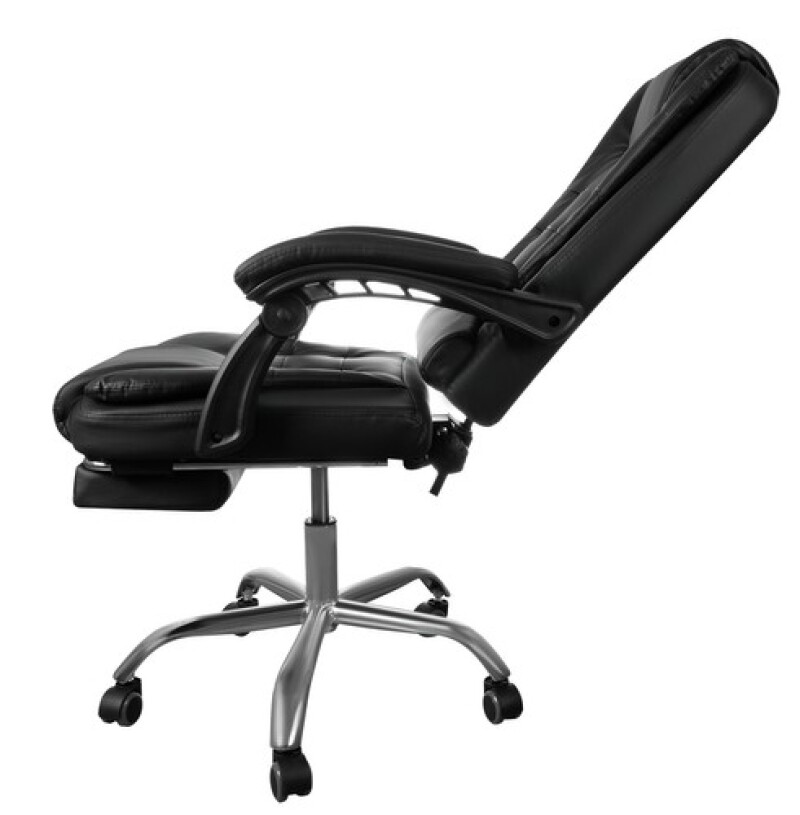Datorkrēsls biroja ar kāju balstu 16224, melns