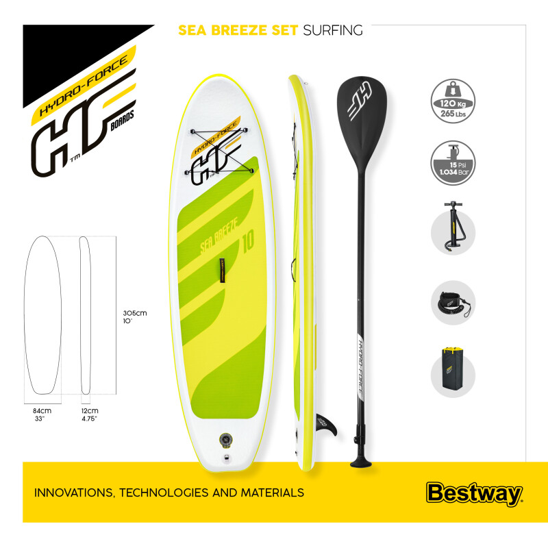 SUP dēlis Bestway Sea Breeze 65340, 305x84x12 cm