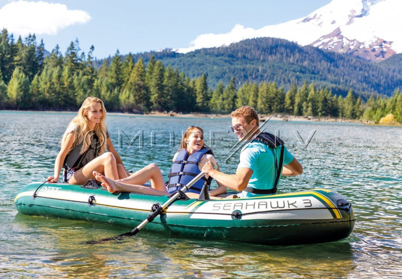 Inflatable rubber boat Intex 68380 SEAHAWK 3 BOAT SET (295x137x43)