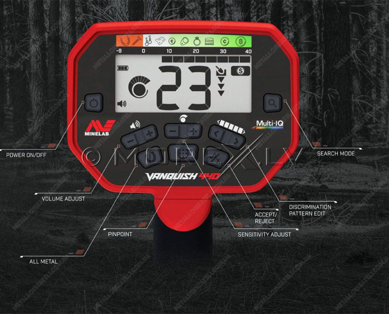 Metāla detektors Minelab Vanquish 440 + DĀVANA: PRO-FIND 20