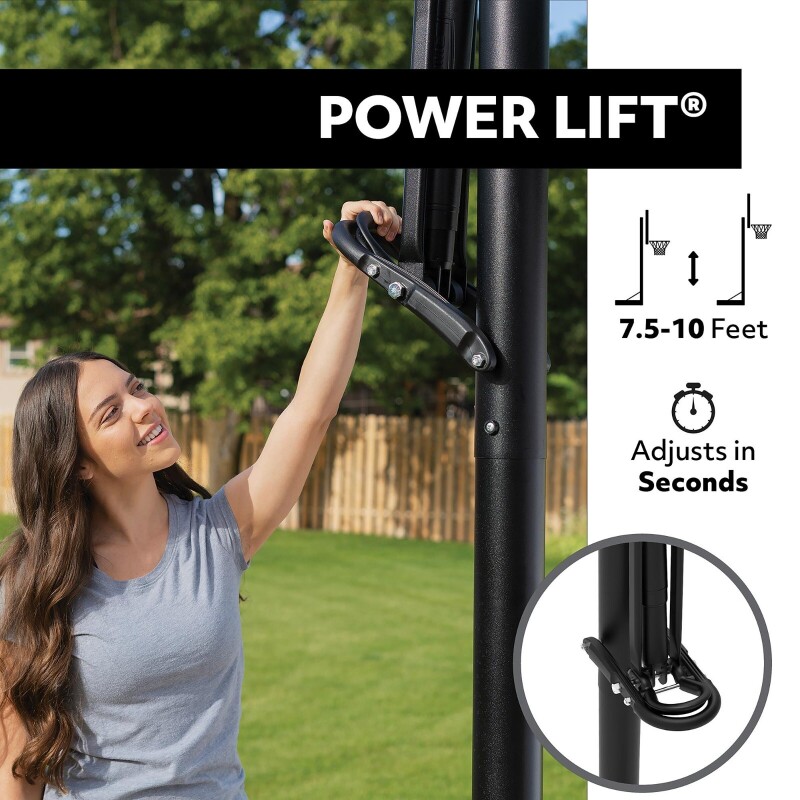 LIFETIME 71281 Basketbola pārvietojamais komplekts (2.28 - 3.04m) ( ar Power Lift!)