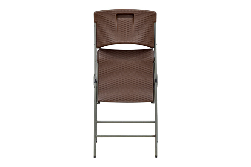 Folding chair with rattan design