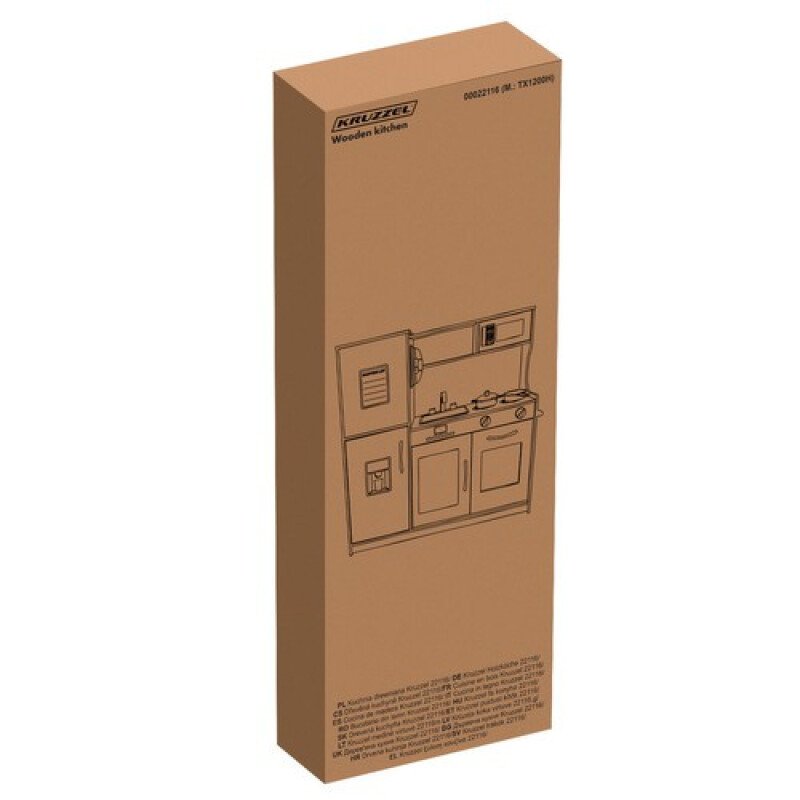 Кухня деревянная для детей с посудой, 80x80.5x24см