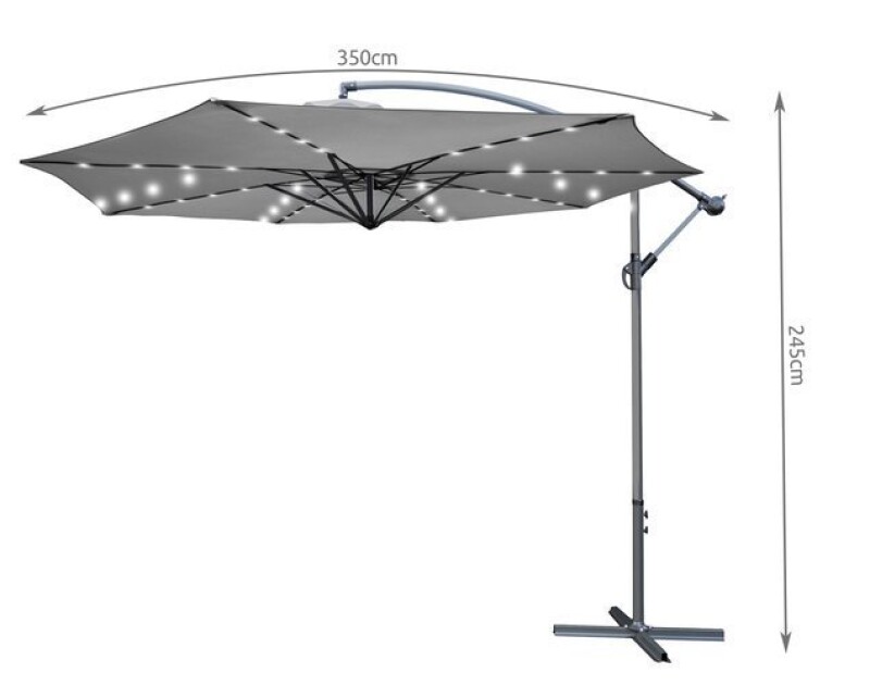 Sun protection umbrella with 32LED lightening 3,5 m