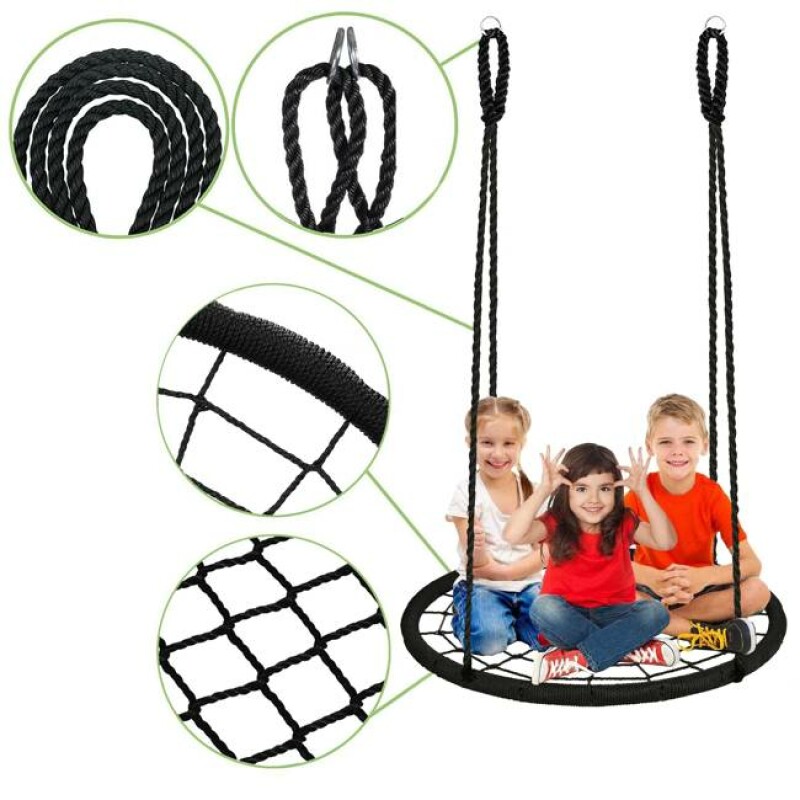 Children's swing Stork nest Ø 120 cm, black