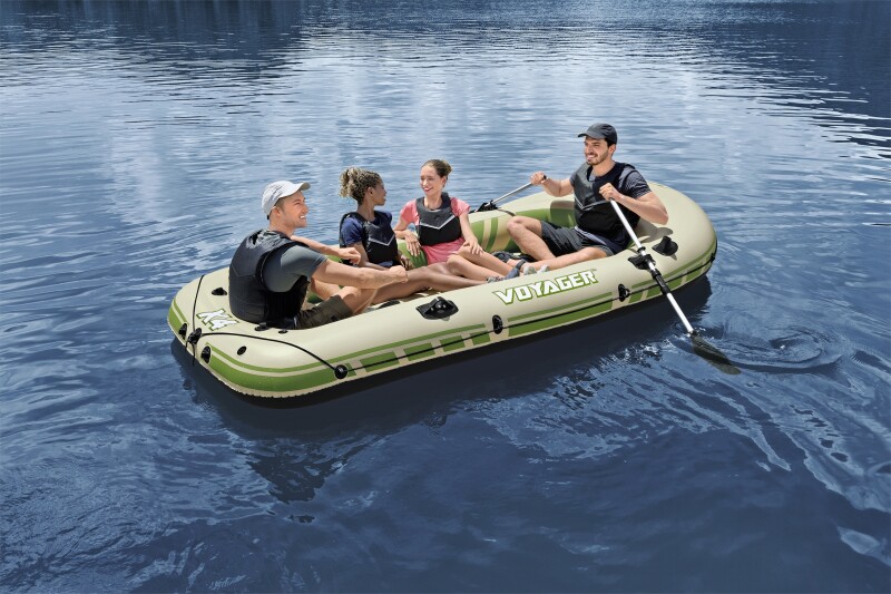 Inflatable 4-seat boat Bestway Voyager X4 Raft, 350х145x49 cm, 65156