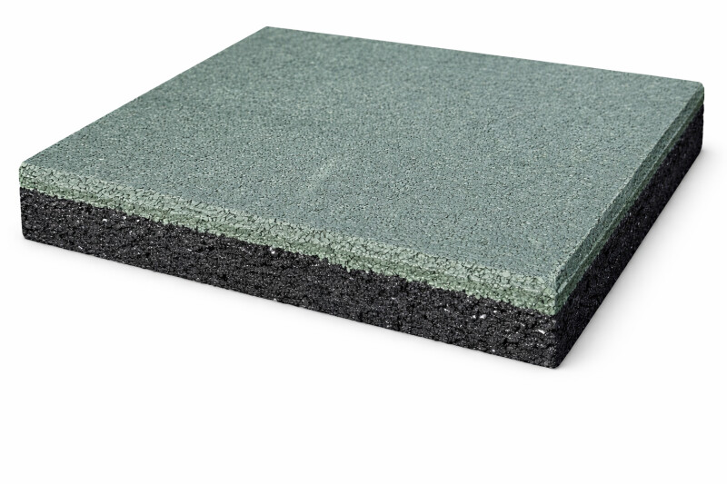 Rubber safety tile KBT 50×50×4.5 cm, green