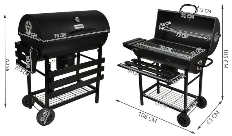 Garden grill Kaminer 106x65x105 cm