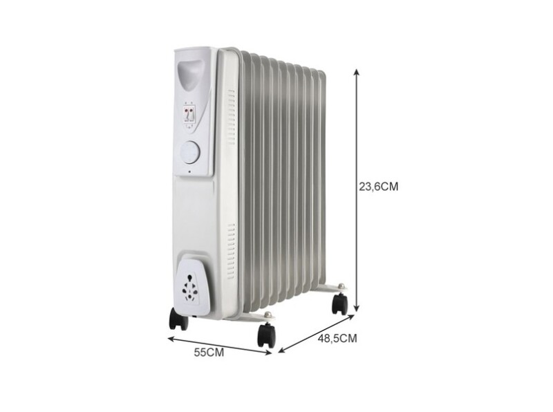 Oil radiator 2500W with thermostat, 11 sections