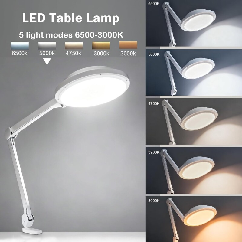 Profesionālā LED galda lampa 9516LED-CCT (kosmetoloģijai, pedikīram)
