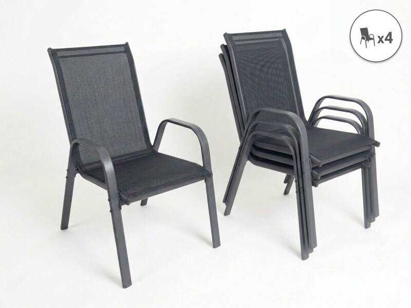 Outdoor terrace chairs 4 pcs, anthracite