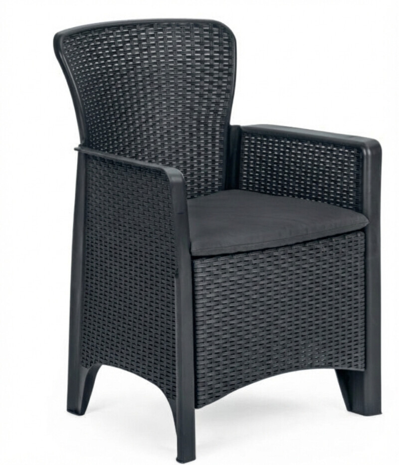 Rotanga dārza krēsli 2 gab., pelēki