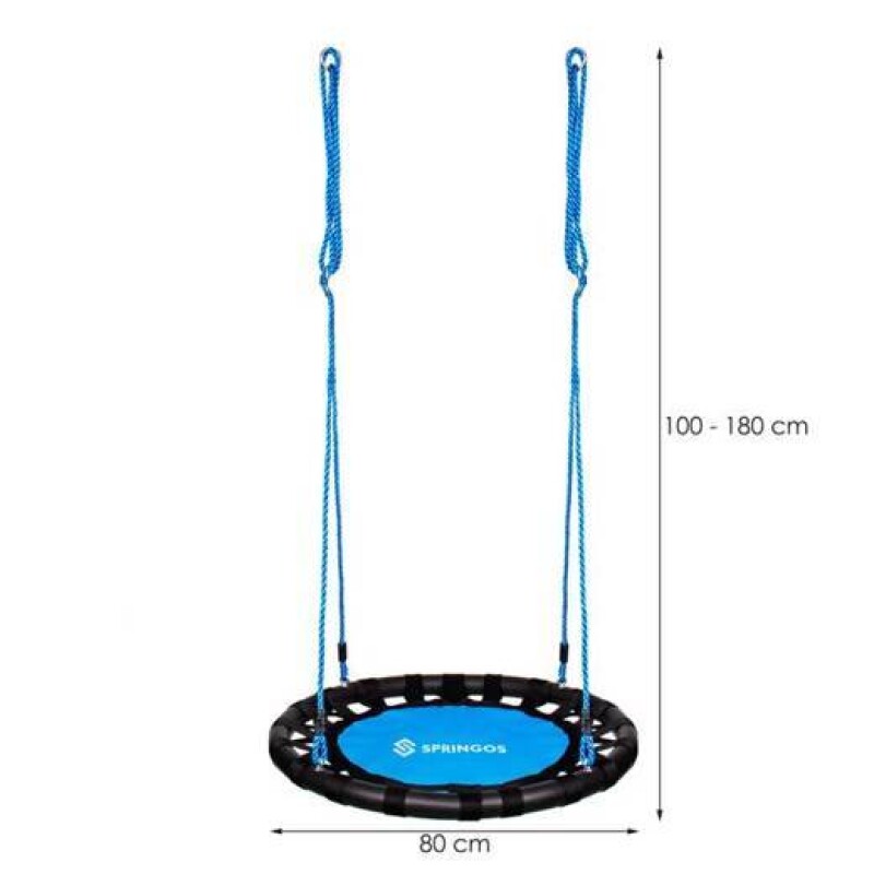 Šūpoles Stārķa ligzda Ø 80 cm, zili-melnas