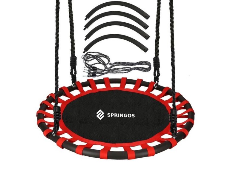 Children's swing Stork nest Ø 110 cm, black-red