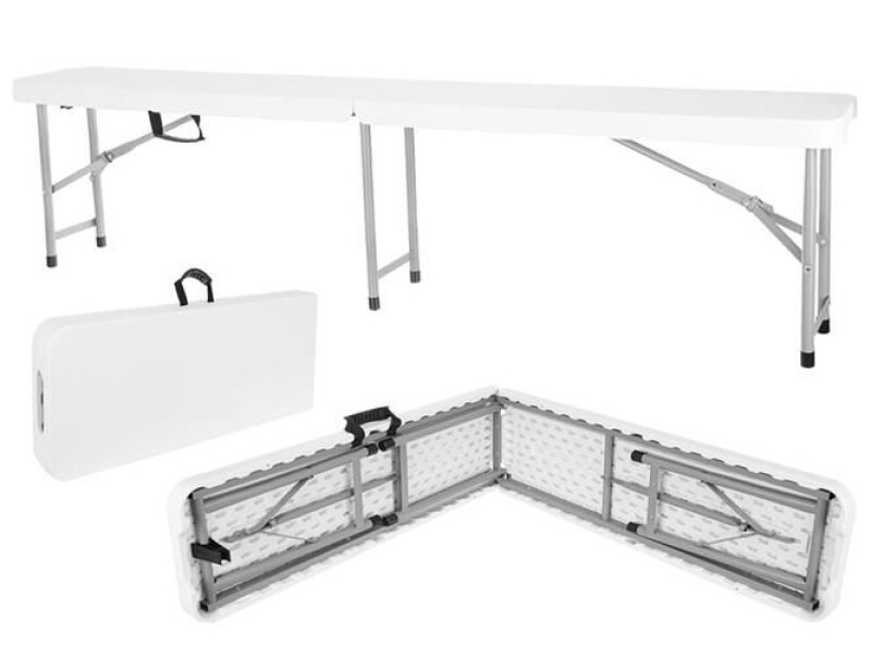 Folding Bench 180x30 cm, white