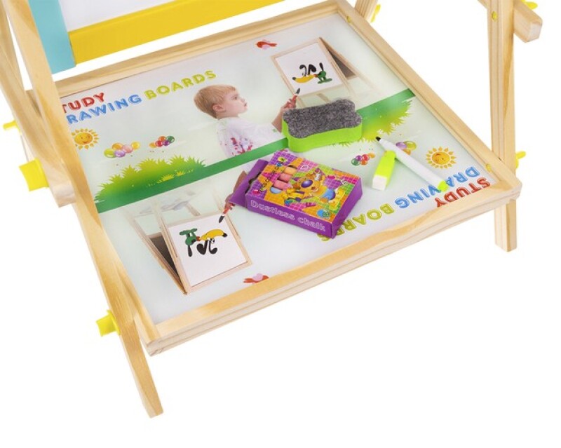 Double-sided wooden board for kids Kruzzel 40x33x65,5 cm