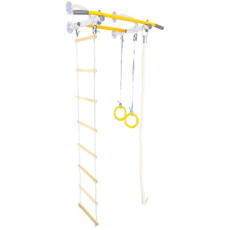 Wall mounted horizontal bar Junior Atlet Econom white-yellow, 90x48 cm