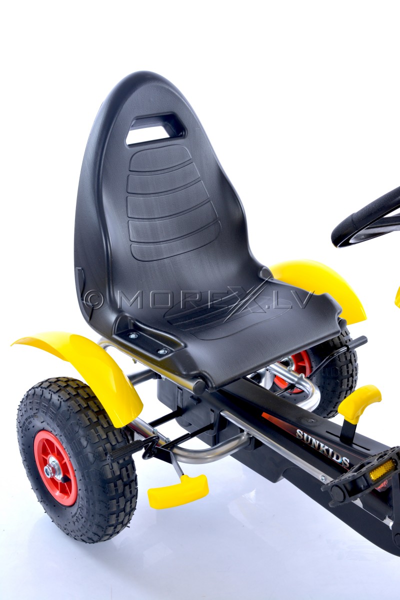 Velokarts (Velomobilis) Go-Kart F618 dzeltens (4-10 gadiem)