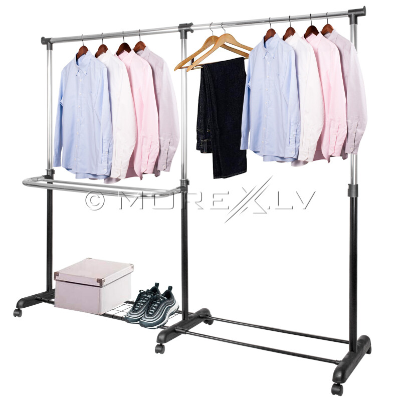 Shoe Rack With Clothes Hanger on Wheels