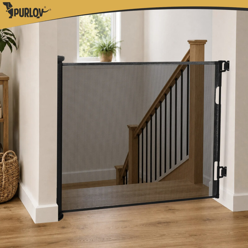 Security gate black 13-160cm