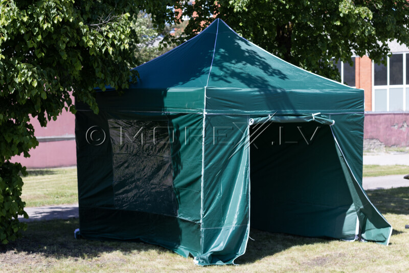 Pop Up Folding tent 3x3 m, with walls, Green, X series, aluminum (canopy, pavilion, awning)