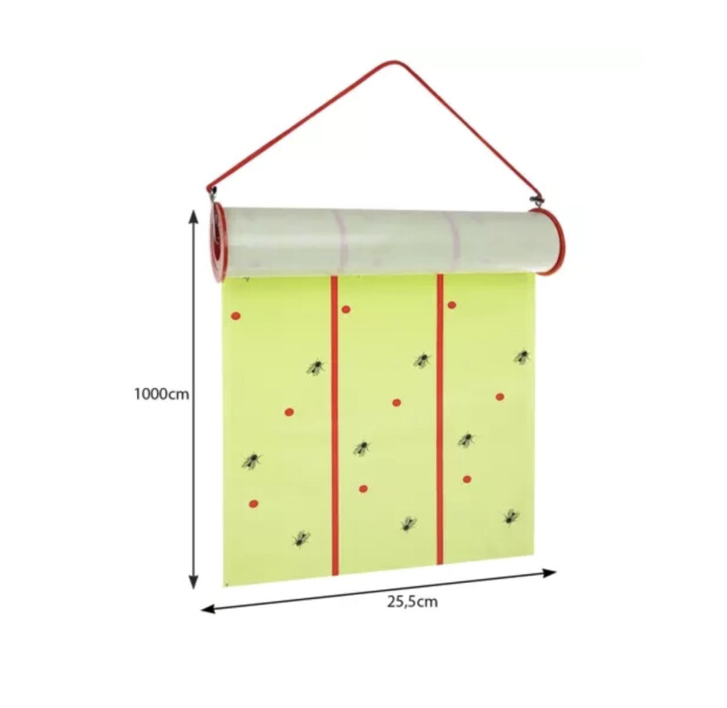 Lipīgais mušu papīrs rullī, 10 m