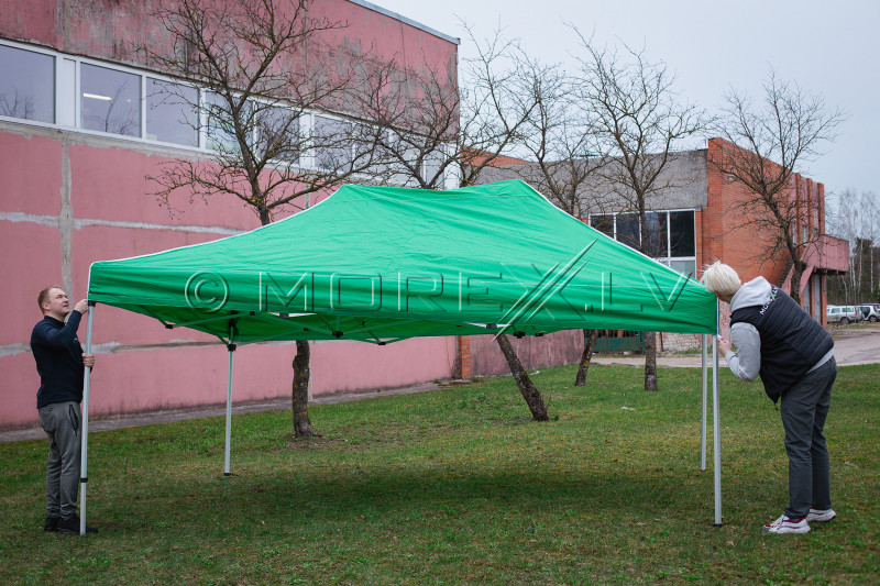 Pop Up Folding tent 3x4.5 m, without walls, Green, X series, aluminum (canopy, pavilion, awning)