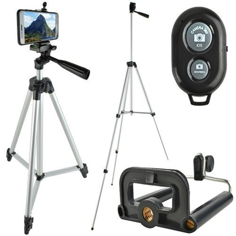 Camera stand 133 cm with phone holder and remote controller