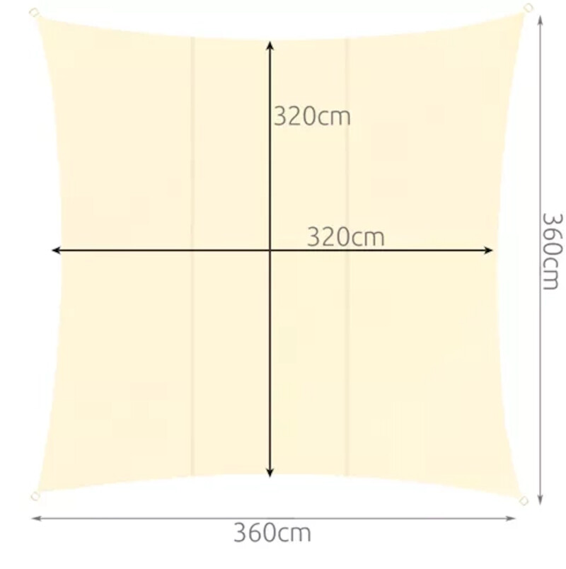 Солнцезащитный навес 3.6x3.6 м, квадратный, бежевый Солнцезащитный навес 3.6x3.6 м, квадратный, бежевый