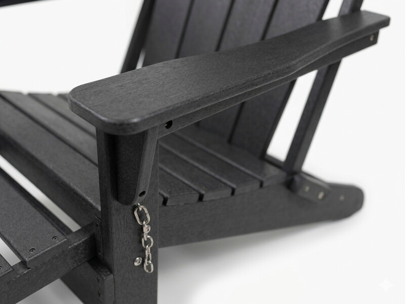 Garden chair Adirondack with footrest 79x72x95-120 cm, black