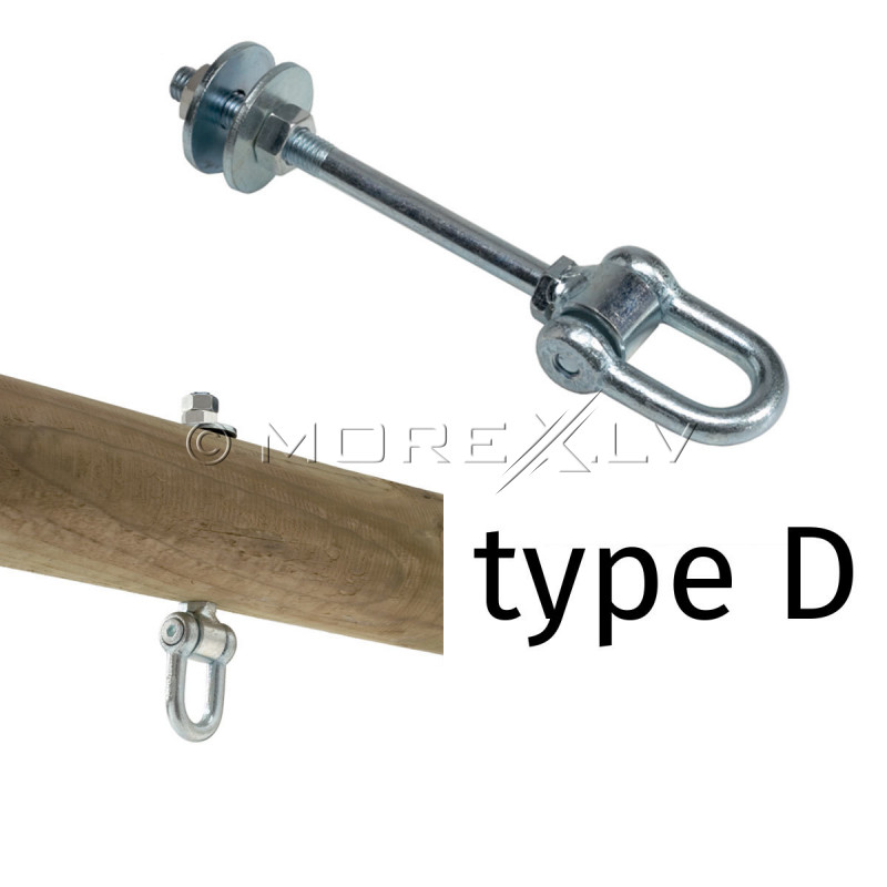 Šūpoļu caurejošs stiprinājums, D tips, M12, 160 mm