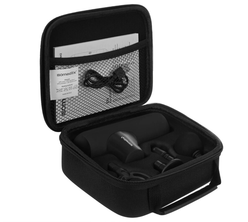 Mini muscle massage gun with 4 head attachments