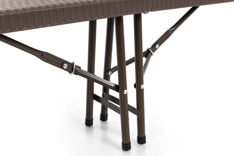 Saliekams galds ar rotangpalmas dizainu 183x76 cm + 2 soli
