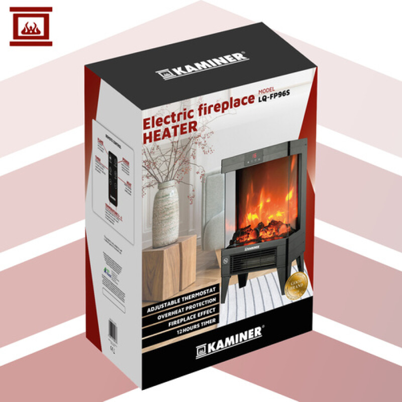 Floor electric heater with fireplace effect, 2000 W