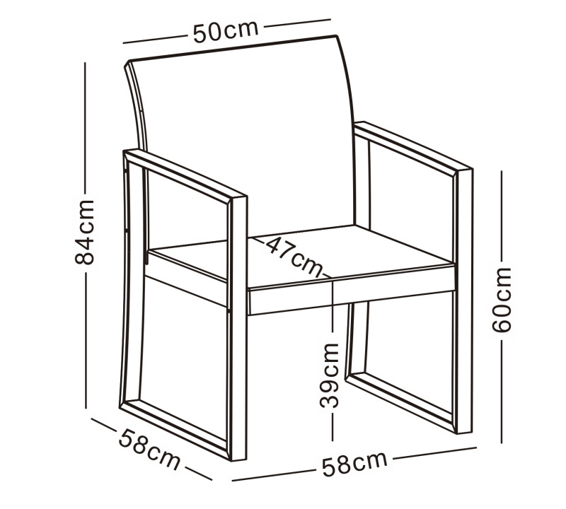 Rattan garden arm chair 57x56x84 cm, charcoal 2 pcs.