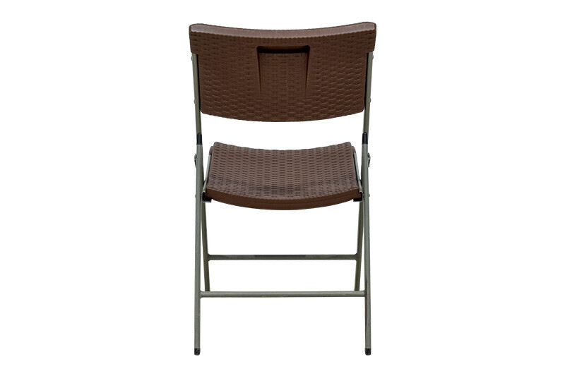 Square plastic folding table with a rattan design 86x86x74 cm + 2 chairs